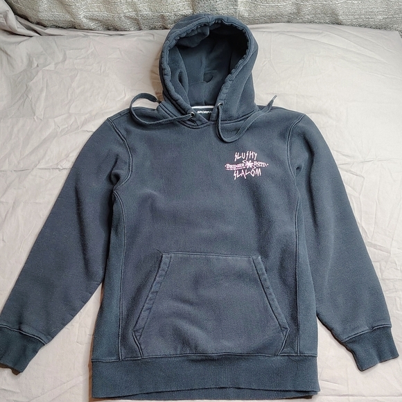 Bridger Bowl Slushy Slalom Hoodie Womens Size Large Black Cotton Heavyweight - Picture 7 of 11